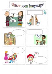 English Worksheet: Classroom language: GUESS, FIND, WRITE, CUT AND PASTE