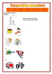 English worksheet: COMPARATIVES EVERYWHERE