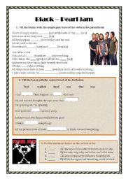 English Worksheet: Black (Pearl Jam) - Song worsheet