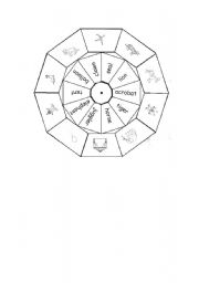 English Worksheet: CIRCUS WHEEL