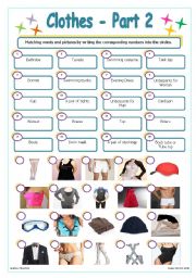 English Worksheet: Clothes - Part 2