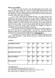 English Worksheet: Great Britain