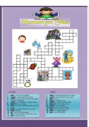 English Worksheet: Homonym Puzzle Fun