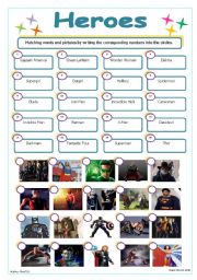 English Worksheet: Heroes