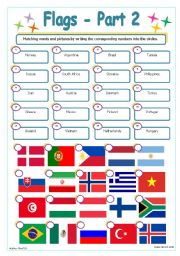 English Worksheet: Flags - Part 2