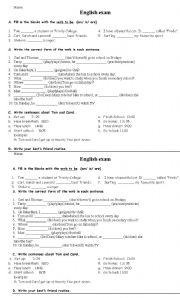 English Worksheet: verb to be