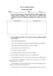 English worksheet: Movie Worksheet 