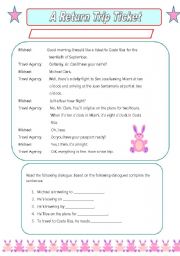 English worksheet: A Return Trip Ticket