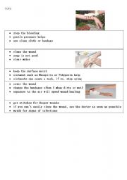 English worksheet: first aid