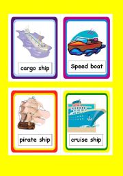 English Worksheet: Transportation Flashcards 1 of 3 (water based transportation)