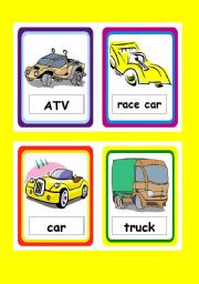 English Worksheet: Transportation Flashcards 2 of 3 (land based transportation)