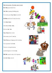 English Worksheet: Personal and Object Pronouns Part 2