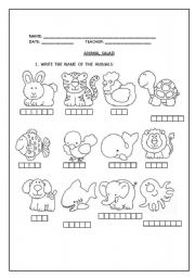 English Worksheet: ANIMAL  SALAD