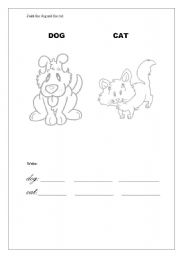 English Worksheet: Cat and Dog