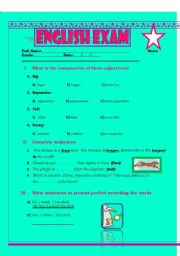 English worksheet: compartive,present perfect and would or may