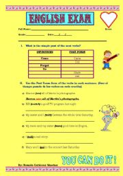 English Worksheet: infinitives, past tense, present progressive and future tense