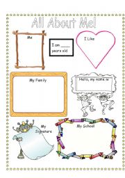 English Worksheet: All About Me