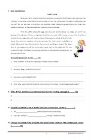 English Worksheet: Past Continuous Tense