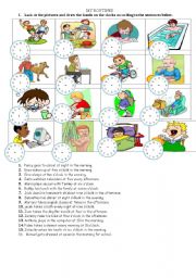 English Worksheet: my routines