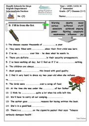English Worksheet: homework3