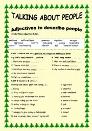 English Worksheet: adjectives to desribe peoples characters