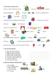 English Worksheet: fill in 