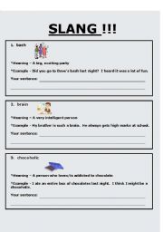 English Worksheet: Slang