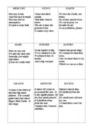 English Worksheet: 9 planets of our solar system