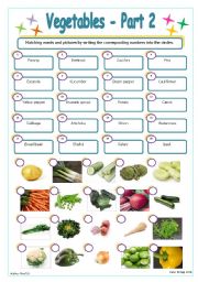 English Worksheet: Vegetables - Part 2