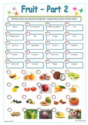 English Worksheet: Fruit - Part 2