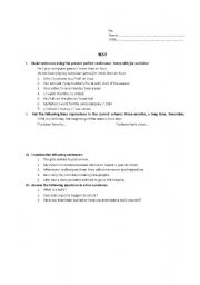 English worksheet: Test Paper