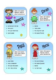 English Worksheet: Speaking cards - can and cant