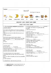 English Worksheet: EAT IT - song about food