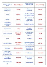 English Worksheet: Phrasal verb domino