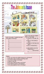 English Worksheet: The Johnsons house