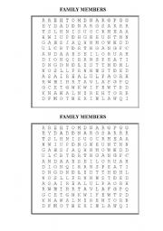 English Worksheet: FAMILY MEMBERS