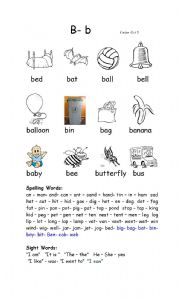 English worksheet: vocabulary sound B