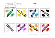 English worksheet: Colour Practice