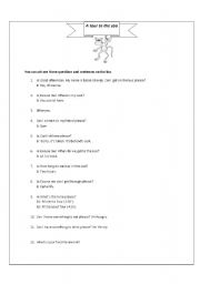 English worksheet: a tour to the zoo