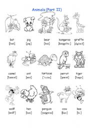 English Worksheet: Animals (Part II)