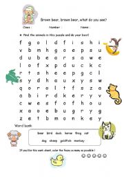 English Worksheet: Brown Bear what do you see?