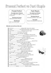 Present Perfect vs Past Simple, 2 w/b pages