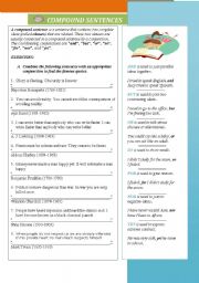 English Worksheet: Compound Sentences