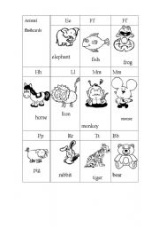 English worksheet: animal flashcards