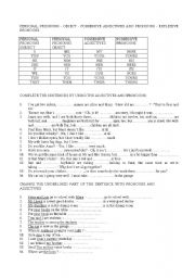 English Worksheet: PERSONAL AND OBJECT  PRONOUNS, POSSESSIVE ADJECTIVES AND PRONOUNS