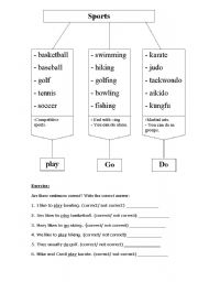English Worksheet: Sports