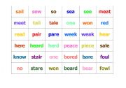 English Worksheet: HOMOPHONE DOMINOES