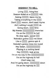 English Worksheet: song lyrics excercise