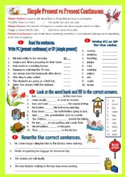 Simple Present vs Present Continuous Tense