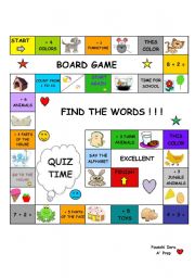 English Worksheet: board game